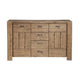 Acacia Wood Sideboard with Four Drawers and Side Cabinets, Brown