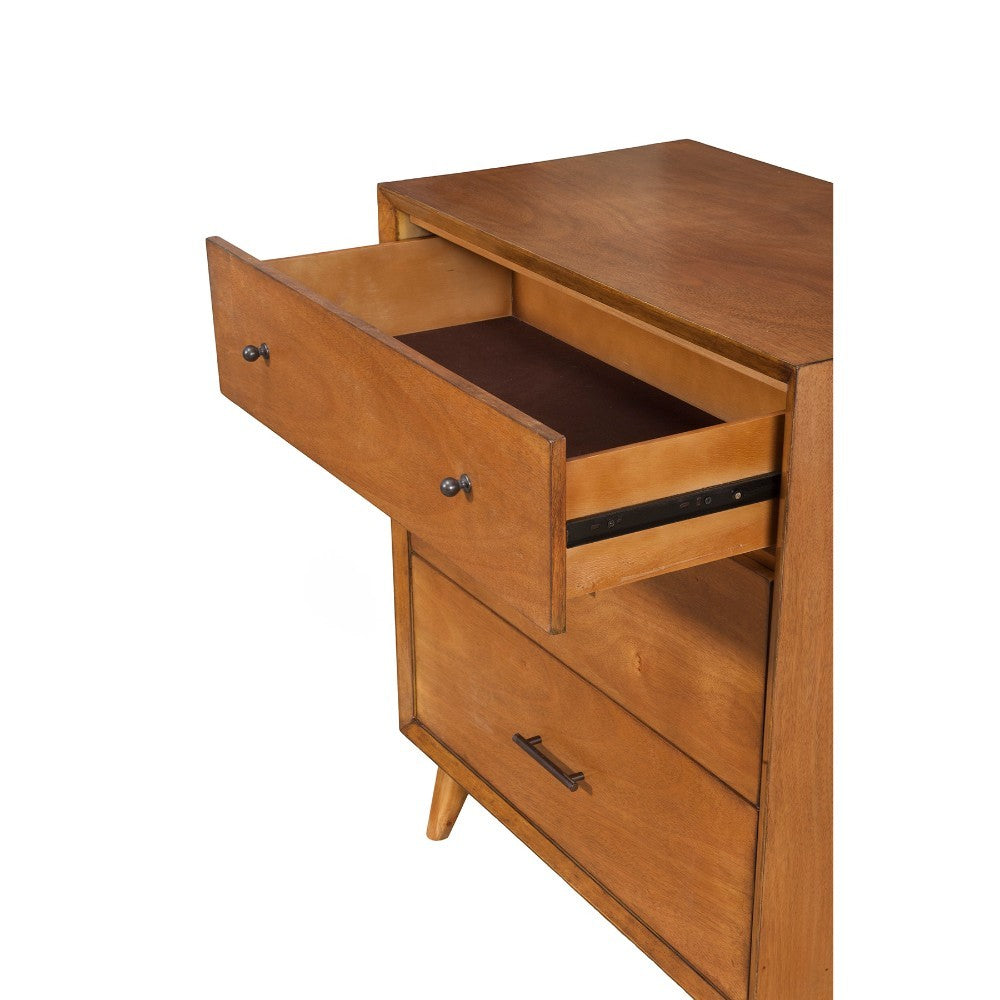 Mid Cent. Mahogany Wood Small Chest, Acorn