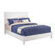 Refined Mahogany Wood Queen Panel Bed, White