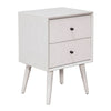 Mahogany Wood Mid Century Nightstand, White