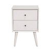 Mahogany Wood Mid Century Nightstand, White