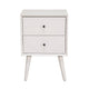 Mahogany Wood Mid Century Nightstand, White