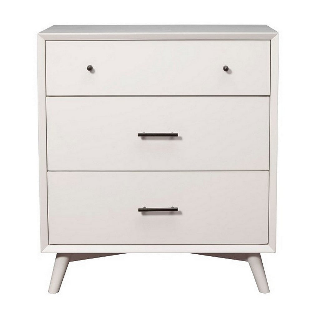 Mahogany Wood Mid Cent. Small Chest, White