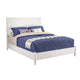 Opulent Mahogany Wood Full Size Panel Bed, White