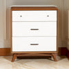 Modern Style Wooden Chest With Three Drawers and Flared Legs, Brown and White - 999-04 By Casagear Home