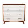Mid-Century Modern Style Wooden Chest With Four Drawers, Brown and White