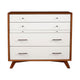Mid-Century Modern Style Wooden Chest With Four Drawers, Brown and White