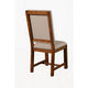 Chicly Upholstered  Mahogany Wood Chairs, Brown (Set of 2)