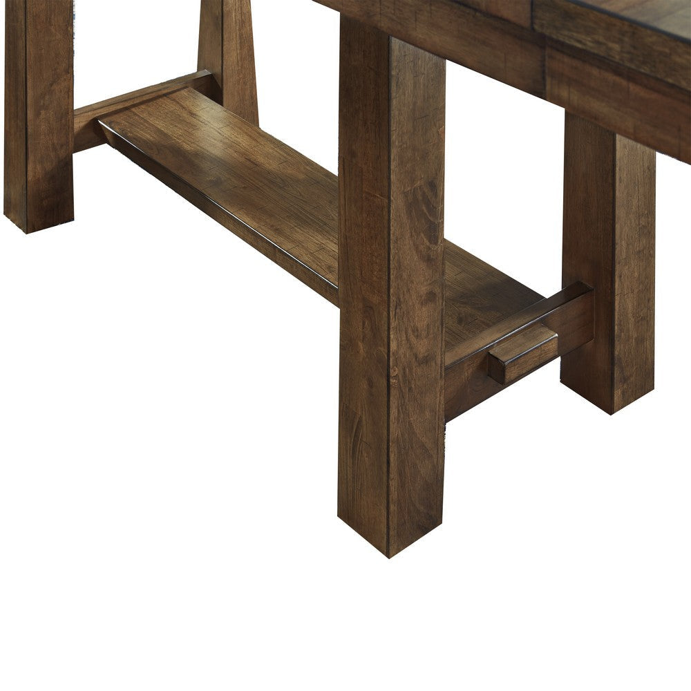 Ashley Rustic Style Acacia Wood Dining Table with Two Separate Extension Leaves Brown AYF-D631-45