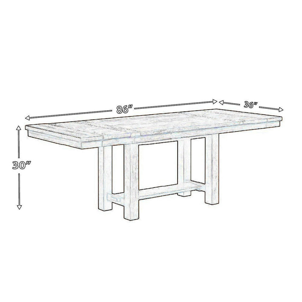 Ashley Rustic Style Acacia Wood Dining Table with Two Separate Extension Leaves Brown AYF-D631-45