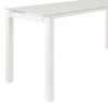 Metal L Shape Desk with Frosted Glass Top and Block Legs, White - H410-24 By Casagear Home