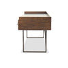 Three Drawers Wooden Desk with Tubular Metal Base and Bar Handles, Brown and Black - H633-27 By Casagear Home