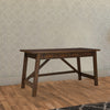 Ashley Two Drawers Wooden Desk with Cross Stretcher Brace Design, Large, Brown