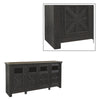 Ashley Dual Tone Wooden TV Stand with Four Cross Buck Doors Storage Extra Large Brown and Black AYF-W736-68