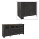 Ashley Dual Tone Wooden TV Stand with Four Cross Buck Doors Storage Extra Large Brown and Black AYF-W736-68
