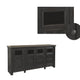 Ashley Dual Tone Wooden TV Stand with Four Cross Buck Doors Storage Extra Large Brown and Black AYF-W736-68
