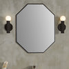 Octagon Metal Frame Mirror in Matte Black BLT-8834-24BL
