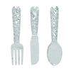 26169 Artistic Cutlery Wall Decor In Metal, Set of Three, Silver-Benzara