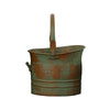 Tinged Metal Bucket Planter With Handles, Patina Rust Finish, Green, Set of 3 - BM01164