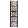 Rectangular Wall Panel with Intricate Floral Carvings, Burnt Black The Urban Port