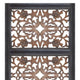 Rectangular Wall Panel with Intricate Floral Carvings, Burnt Black The Urban Port