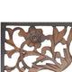 Rectangular Wall Panel with Intricate Floral Carvings, Burnt Black The Urban Port