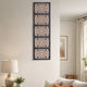 Rectangular Wall Panel with Intricate Floral Carvings, Burnt Black The Urban Port
