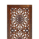 2 Piece Mango Wood Wall Panel Set with Mendallion Carving, Burnt Brown - BM01883