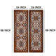 2 Piece Mango Wood Wall Panel Set with Mendallion Carving, Burnt Brown - BM01883