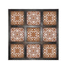 Decorative Mango Wood Wall Panel with Cutout Flower Pattern, Brown - BM01889