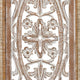 Rectangular Mango Wood Wall Panel Hand Crafted With Intricate Carving, White and Brown The Urban Port