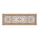 Rectangular Mango Wood Wall Panel Hand Crafted With Intricate Carving, White and Brown The Urban Port
