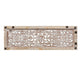 Rectangular Mango Wood Wall Panel Hand Crafted With Intricate Carving, White and Brown The Urban Port