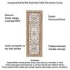 Rectangular Mango Wood Wall Panel Hand Crafted With Intricate Carving, White and Brown The Urban Port