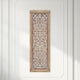Rectangular Mango Wood Wall Panel Hand Crafted With Intricate Carving, White and Brown The Urban Port