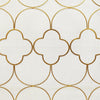 50 Inch 3 Panel Metal Fireplace Screen Quatrefoil Design Gold BM05668