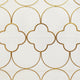 50 Inch 3 Panel Metal Fireplace Screen Quatrefoil Design Gold BM05668
