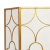 50 Inch 3 Panel Metal Fireplace Screen Quatrefoil Design Gold BM05668