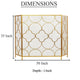 50 Inch 3 Panel Metal Fireplace Screen Quatrefoil Design Gold BM05668