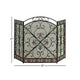 Traditional 3 Panel Metal Fire Screen With Filigree Design Bronze Black The Urban Port BM06168