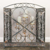 Traditional 3 Panel Metal Fire Screen With Filigree Design Bronze Black The Urban Port BM06168