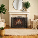 Traditional 3 Panel Metal Fire Screen With Filigree Design Bronze Black The Urban Port BM06168