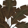 35 Inch Tropical Metal Palm Leaf Wall Mount Accent Decor, Brushed Green, Antique Yellow, Black By Benzara