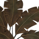 35 Inch Tropical Metal Palm Leaf Wall Mount Accent Decor, Brushed Green, Antique Yellow, Black By Benzara