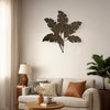 35 Inch Tropical Metal Palm Leaf Wall Mount Accent Decor, Brushed Green, Antique Yellow, Black By Benzara