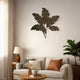 35 Inch Tropical Metal Palm Leaf Wall Mount Accent Decor, Brushed Green, Antique Yellow, Black By Benzara