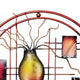 22 Inch Round Metal Wall Decor With Vase Multicolor By Benzara 97997
