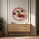 22 Inch Round Metal Wall Decor With Vase, Multicolor By Benzara