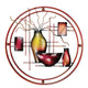 22 Inch Round Metal Wall Decor With Vase, Multicolor By Benzara