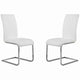 Metal Cantilever Dining Chair Set of 2 White and Silver By Casagear Home BM09803